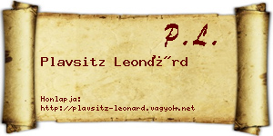 Plavsitz Leonárd névjegykártya